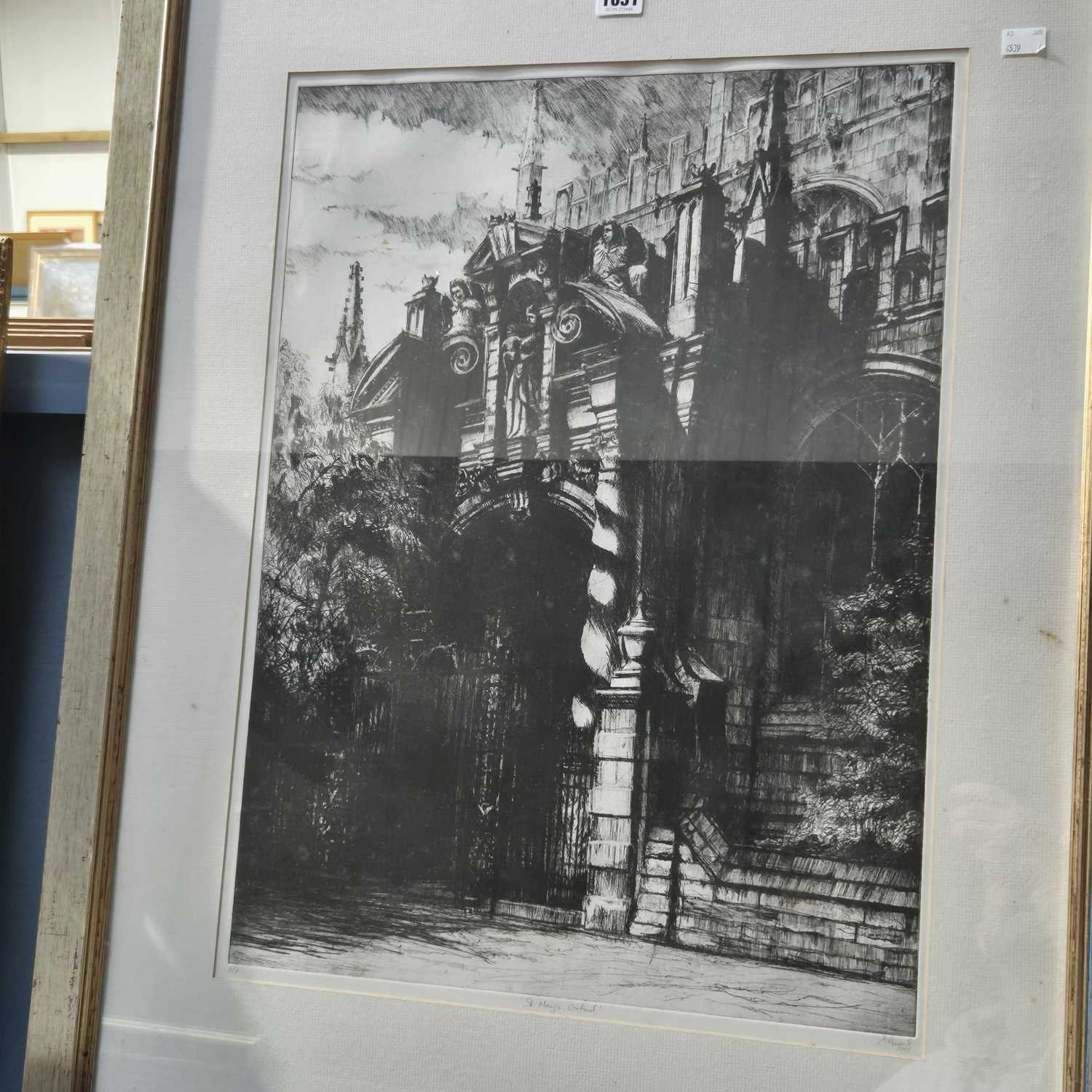 Lot 1631 - A large artists proof print, St Mary's, Oxford