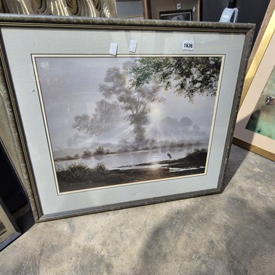 Lot 1636 - An oil on board and two prints