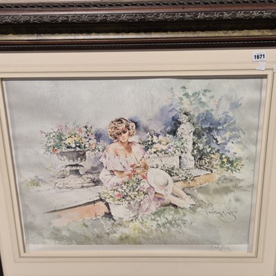 Lot 1671 - Gordon King. A large framed, signed limited...