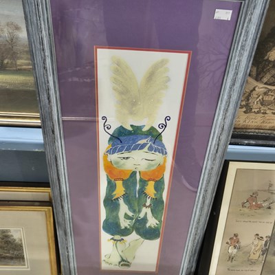 Lot 1699 - A group of decorative paintings and prints to...