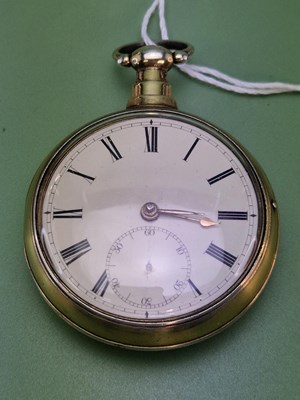 Lot 1341 - A George III silver gilt pair cased fusee...