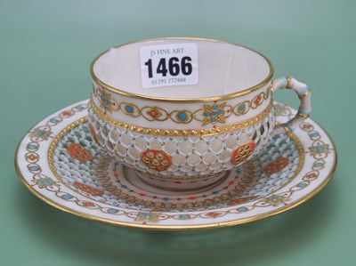 Lot 1466 - Attributed to George Owen, a reticulated cup...