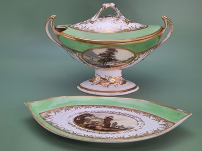 Lot 1477 - A Derby porcelain two handled sauce tureen,...