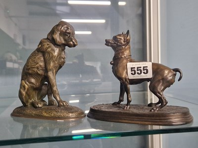 Lot 555 - A 19th century bronze figure of a setter...