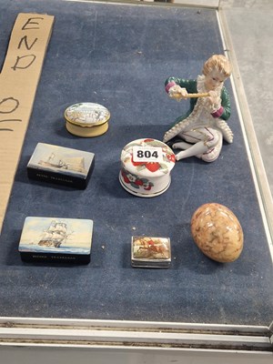 Lot 804 - Two papier mache snuff boxes 'Before' and...