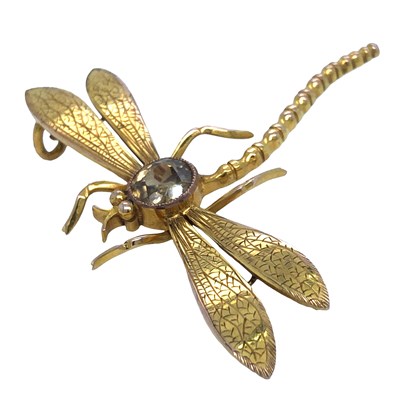 Lot 1013 - A vintage 9ct stamped and assessed dragonfly...