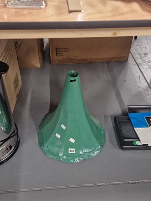 Lot 833 - A green painted metal gramophone horn