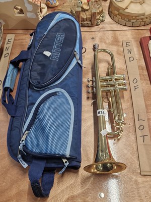 Lot 834 - A B&M Champion trumpet with a Ritter canvas...