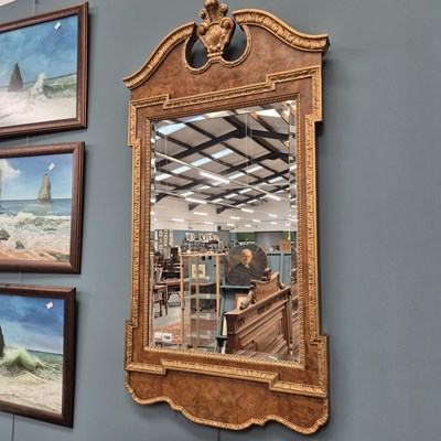 Lot 158 - A George II style wall mirror. 64 x 126cm.