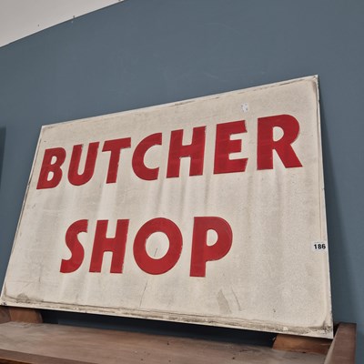 Lot 186 - A butcher shop sign