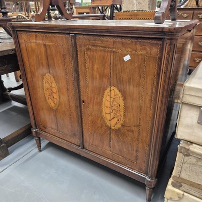 Lot 249 - A late Georgian mahogany and satinwood inlaid...