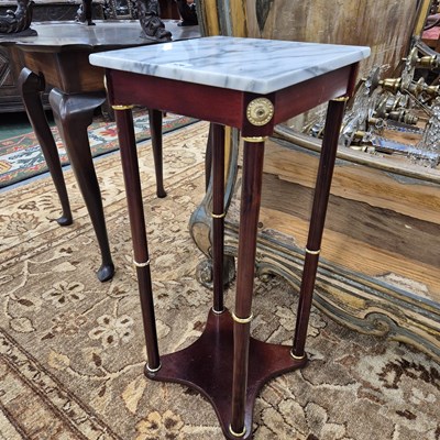 Lot 326 - A marble top occasional table. H 71 W 31 D 31cm.