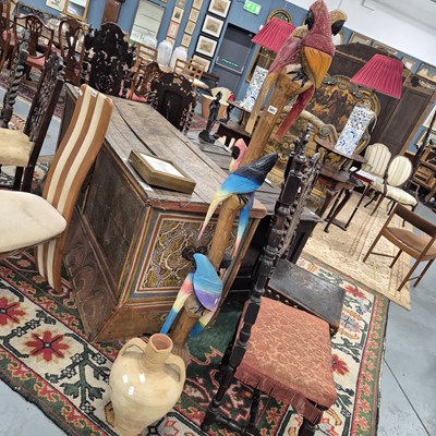 Lot 341 - A tall parrot coat rack  H 165