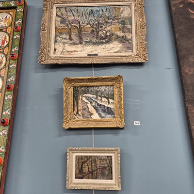 Lot 389 - Three early/ mid 20th century oil paintings