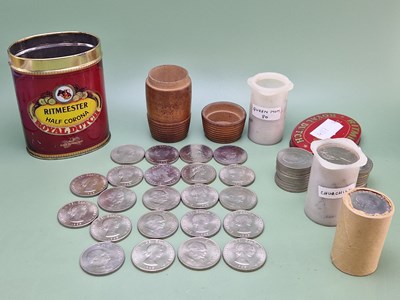Lot 1084 - Coins- Three silver Victorian crown coins,...