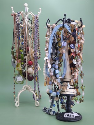 Lot 1089 - Costume jewellery, mostly necklaces, some with...