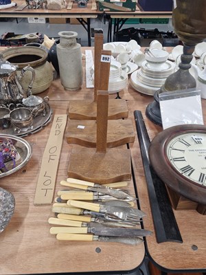 Lot 892 - Three wooden dish stands together with...