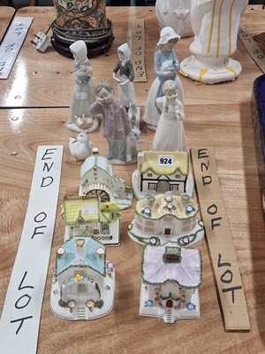 Lot 924 - Six Coalport cottages together with six Nao...