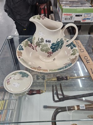 Lot 946 - A Royal Winton wash jug, bowl and soap dish