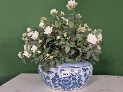 Lot 977 - A blue and white porcelain bowl of imitation...