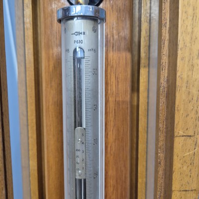 Lot 477 - A vintage scientific stick barometer. 120 x 17 cm