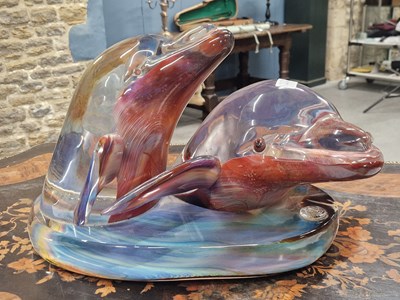 Lot 1222 - A Marco Polo Murano glass sculpture of a pair...