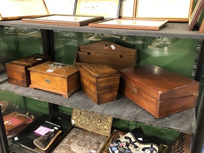 Lot 524 - A mahogany stationery rack, a mahogany writing...