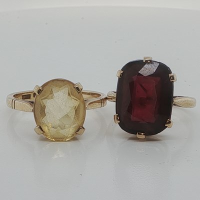 Lot 1079 - A large rectangular cushion cut garnet vintage...