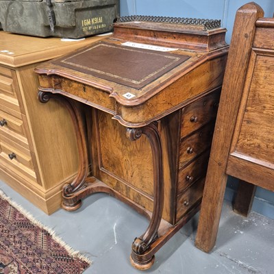 Lot 43 - A Victorian walnut Davenport desk H 86 W 53 D...