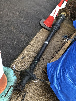 Lot 464 - A cast iron lampost with separate light fitting