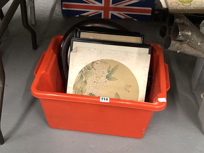 Lot 714 - A Chinese watercolour together with etchings...