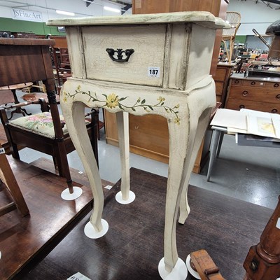 Lot 187 - A painted bedside table H 81cm W 40cm D 33cm