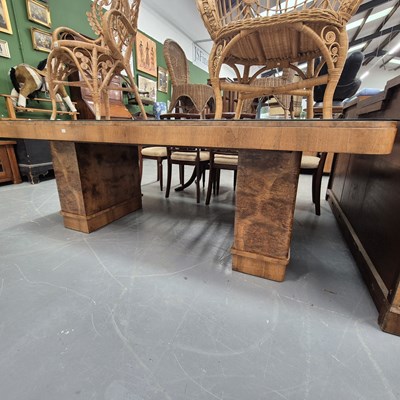 Lot 222 - An Art Deco walnut dining table H 78cm W 213cm...