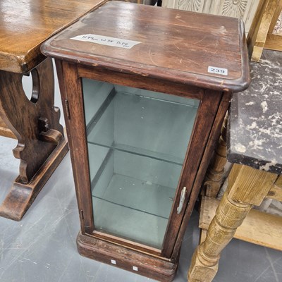 Lot 239 - A small glazed mahogany cabinet H 79cm W 38cm...