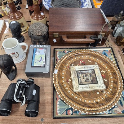 Lot 779 - A miniature painting, binoculars, fly-tying...