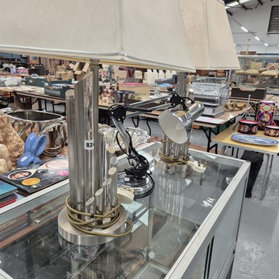 Lot 824 - A pair of retro table lamps and one other.