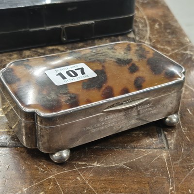 Lot 1107 - A hallmarked silver and tortoiseshell...