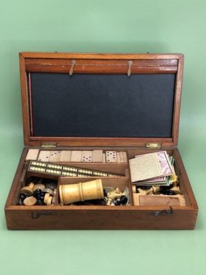 Lot 1147 - A late Victorian mahogany games compendium...