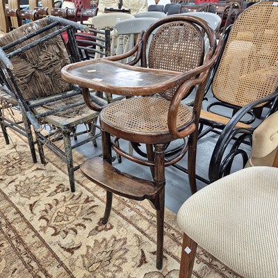 Lot 335 - A rare antique Thonet bentwood child's high...