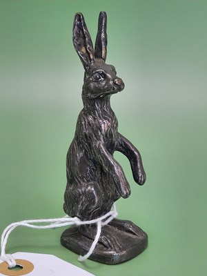 Lot 1159 - An electroplate hare car mascot H 10.5cm