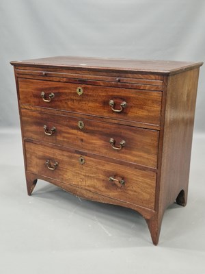 Lot 1061 - An 19th century mahogany chest with a brushing...
