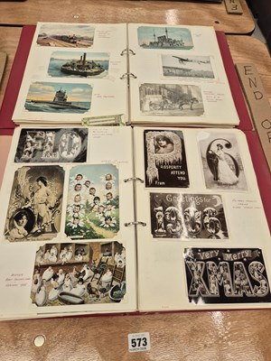 Lot 573 - Two loose leaf folders of early 20th century...