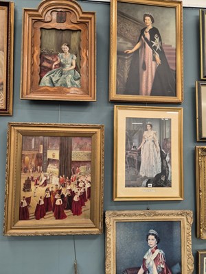 Lot 590 - Thirteen pictures and prints relating to Queen...