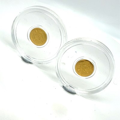 Lot 1171 - Two 1/2000th oz 9999 fine gold (24 carat)...