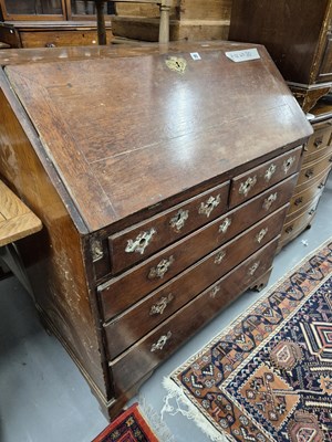 Lot 95 - A Georgian oak bureau H102 W 91 D 51cm