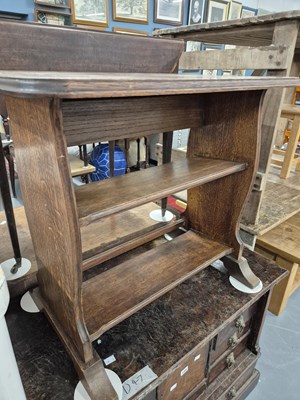 Lot 154 - An Edwardian oak bookstand H 66 W 71 D 41cm