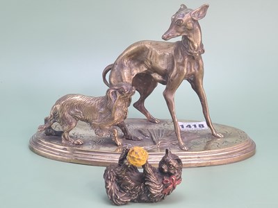 Lot 1418 - After PJ Mene, a polished bronze group of a...