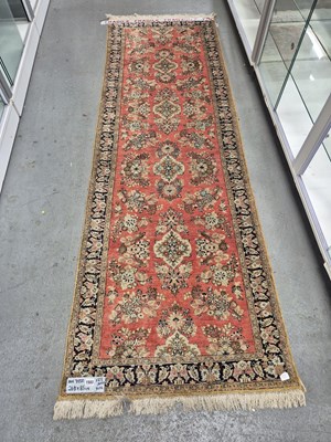 Lot 1503 - A part silk Persian finely woven runner 268 ×...