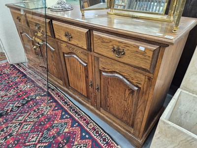 Lot 231 - A large oak dresser base H 87 W182 D 47cm
