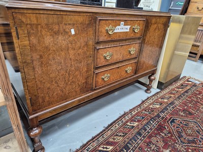 Lot 268 - A vintage walnut sideboard H92 W 138 D 49cm